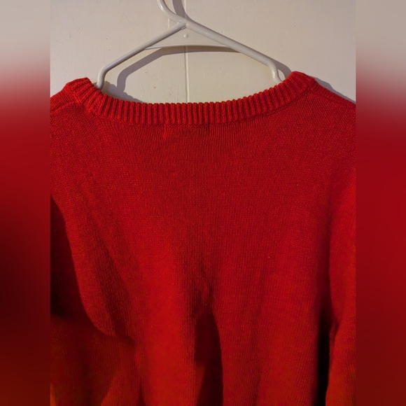 Retro Threads Christmas Holiday Cardigan Sweater Size Large Red Long Sleeve - Picture 5 of 6